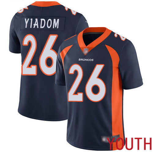 Youth Denver Broncos 26 Isaac Yiadom Navy Blue Alternate Vapor Untouchable Limited Player Football NFL Jersey
